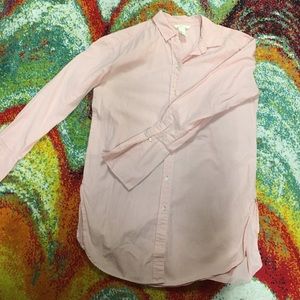 H&M Pink Button Up Long Sleeve Dress Shirt